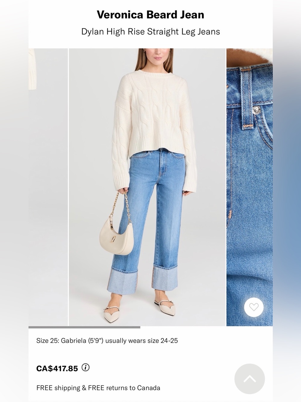 Veronica Beard Dylan High Rise Straight Leg Jeans Size 30